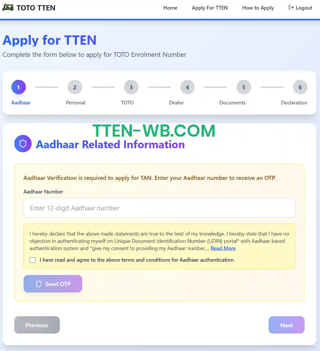 TOTO Enrolment Number Registration Online 2026